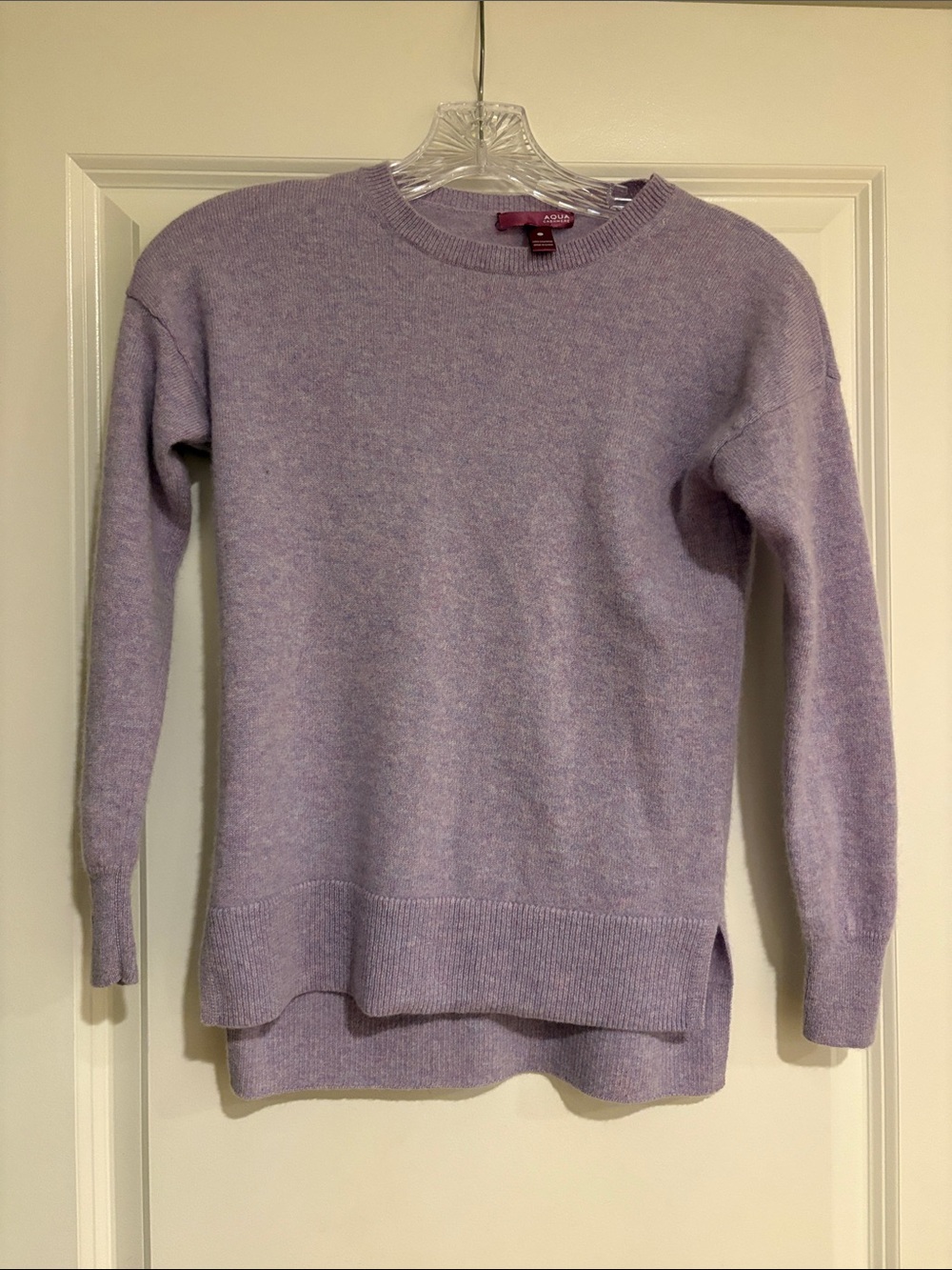 Aqua Lilac Crewneck Cashmere Sweater